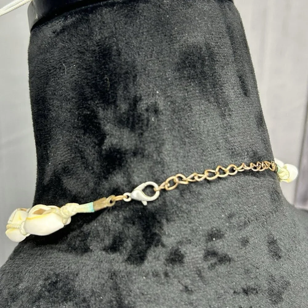Cowrie Shell Choker Necklace and Bracelet Set Boho Surfer Y2K Beach Fashion